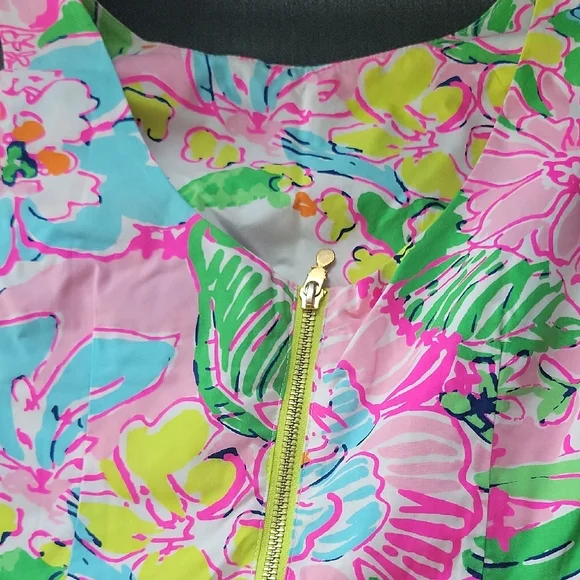 Lilly Pulitzer Pink and Green Scoop Neck Sundress - Picture 4 of 5